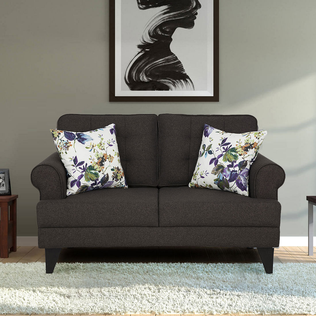 Paddington Fabric 2 Seater Sofa in Brown Colour