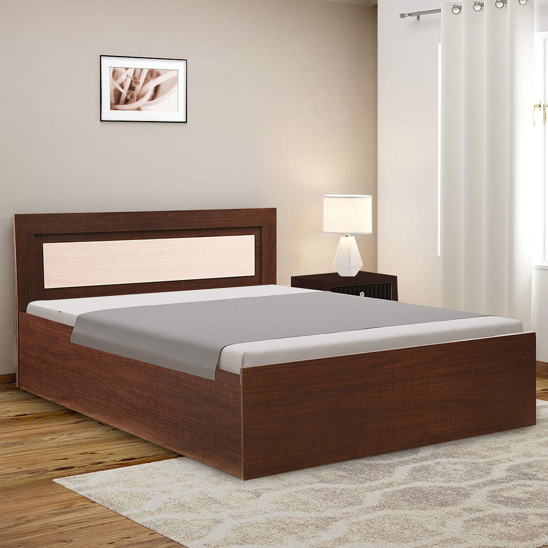 Buy Primus King Bed with Box Storage in Dark Choco Colour Online ...