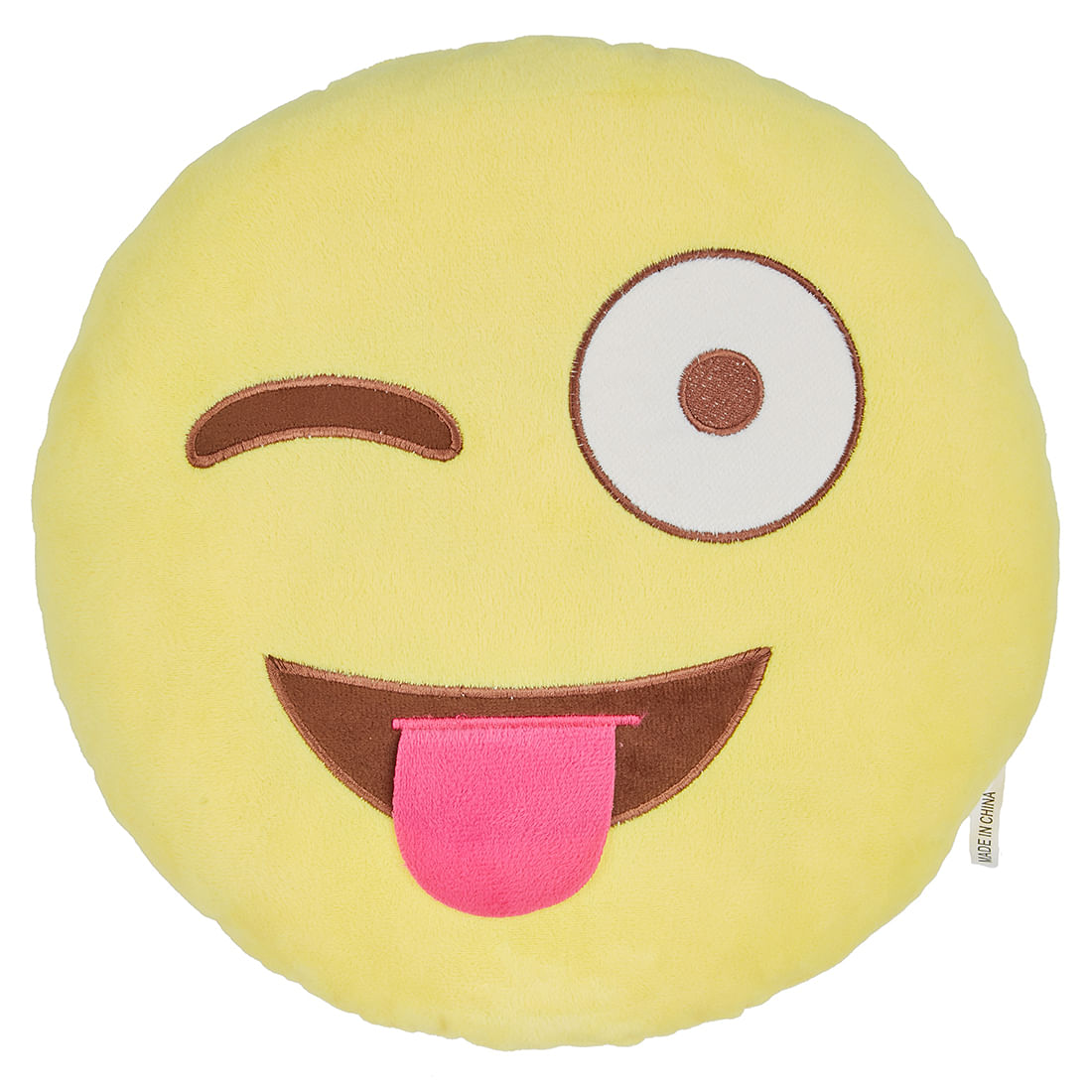 Emoticon Filled Cushion Cotton Cushion Filler 40x40 Cm in Yellow Colour