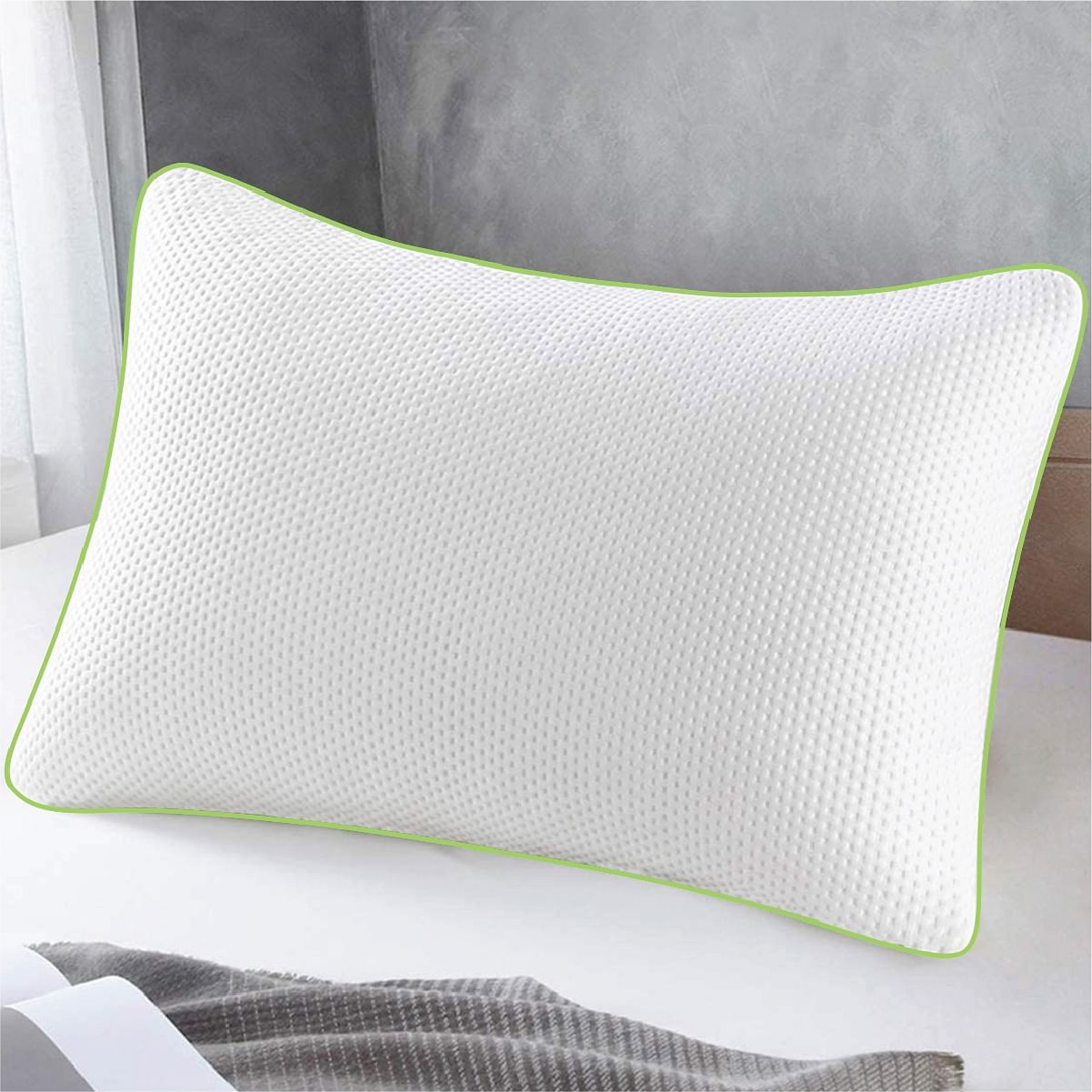 Serenity Cervical Support Memory Foam Pillow 60X40X12 Cms for Deep Sleep in White Colour