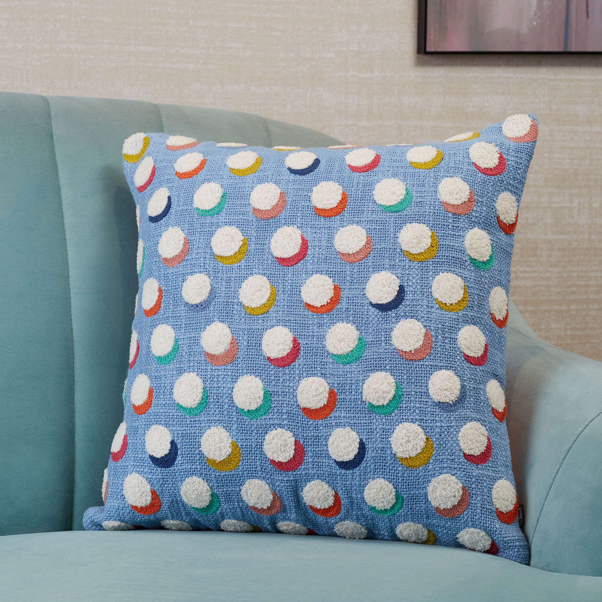 Polka dot shop cushion covers