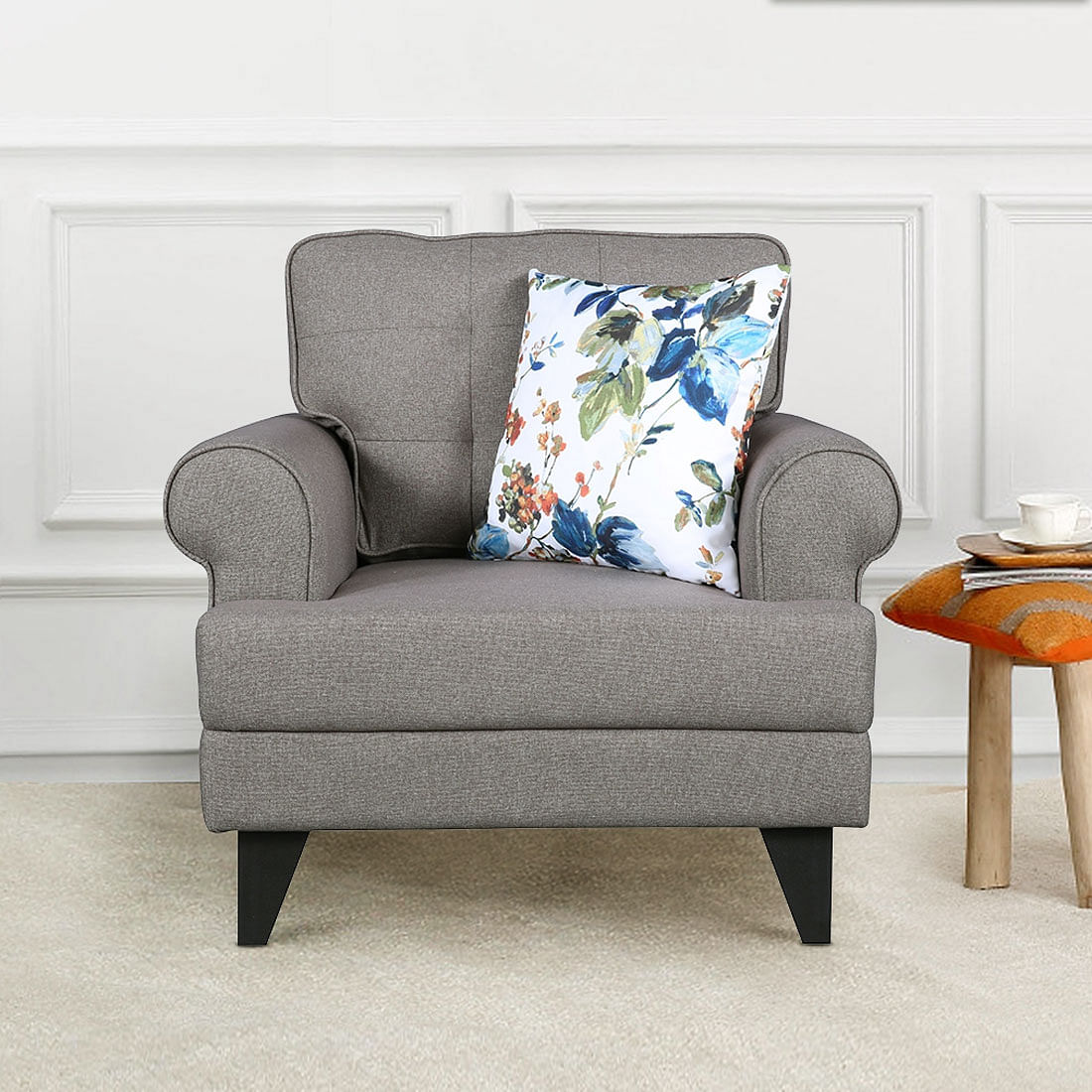 fabric single seater sofa