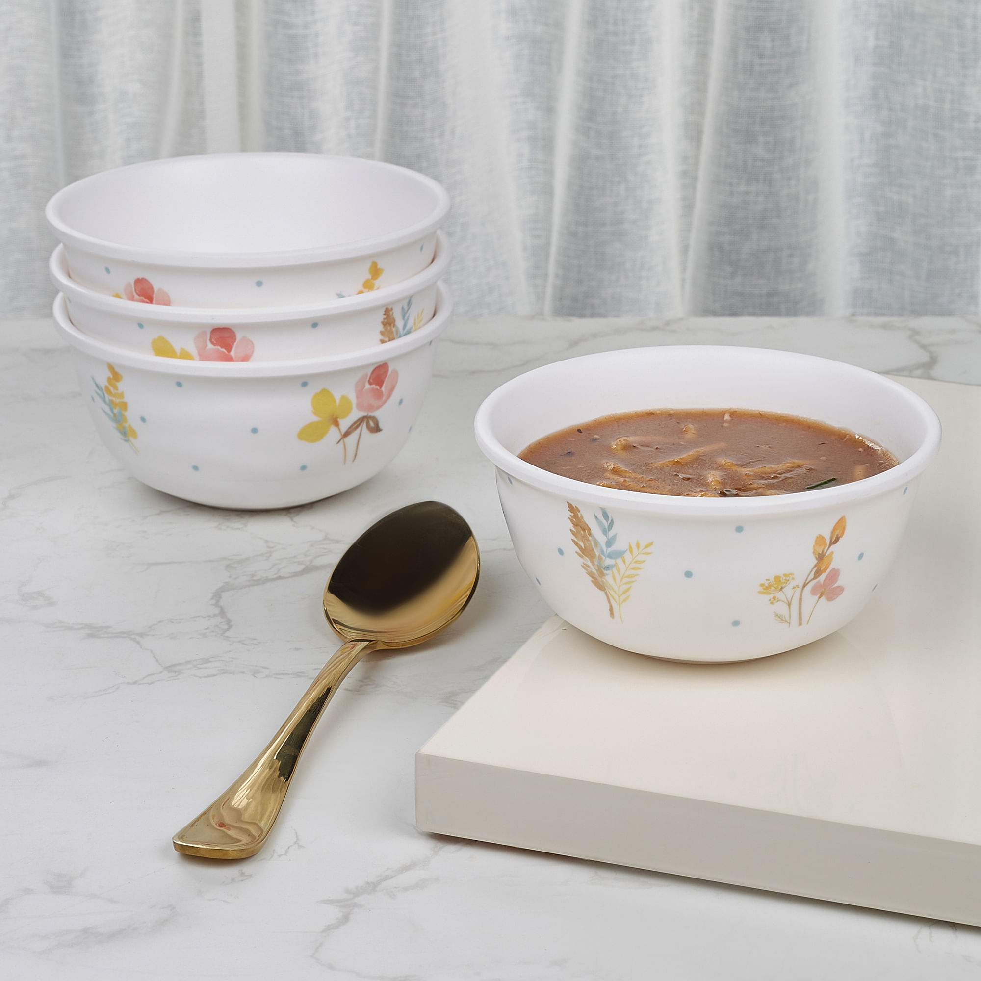 Buy Gypsy Melamine Soup Bowl Set of 4 in Multi Colour Online at
