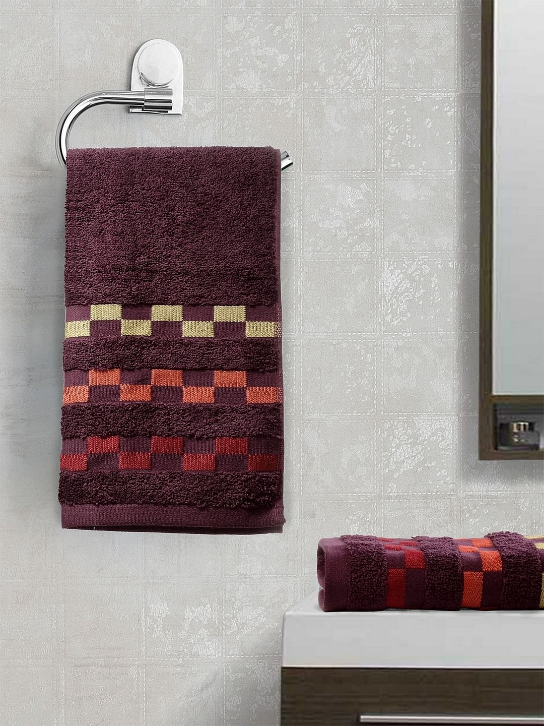 Sonoma Cotton Set Of 2 Hand Towel 40X60 Cm 450 Gsm in Wine Colour