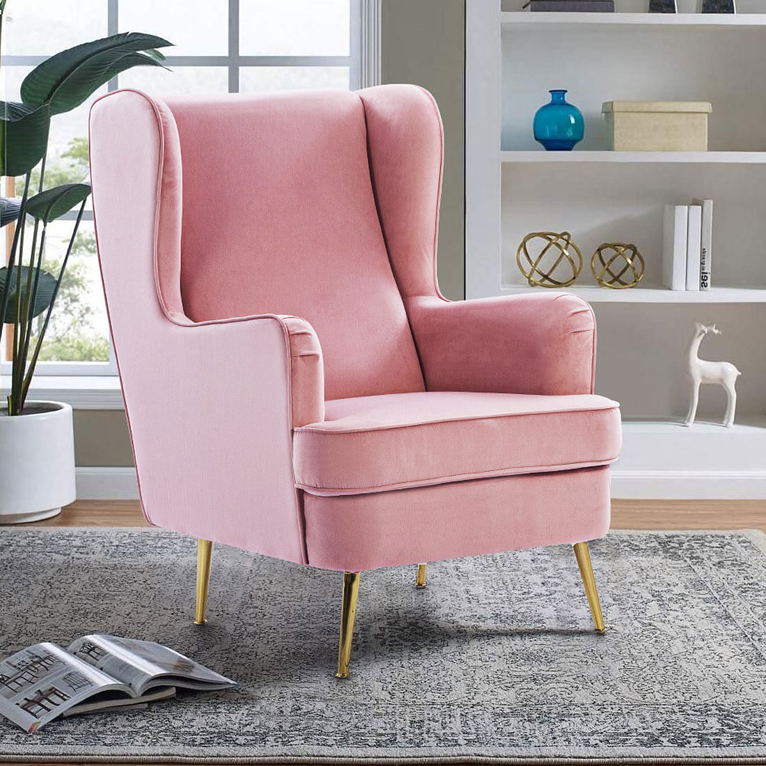 grey pink chair