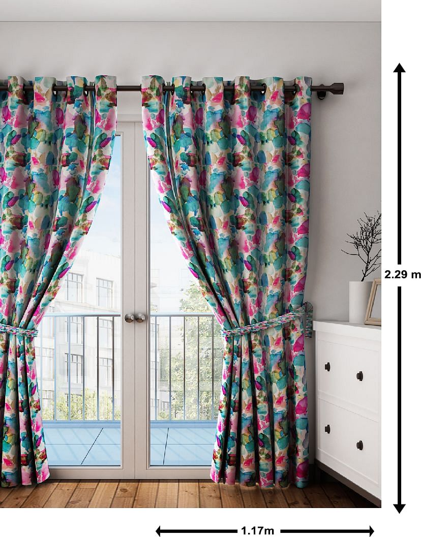 Italian Garden Floreado Polyester Door Curtain in Multi Colour