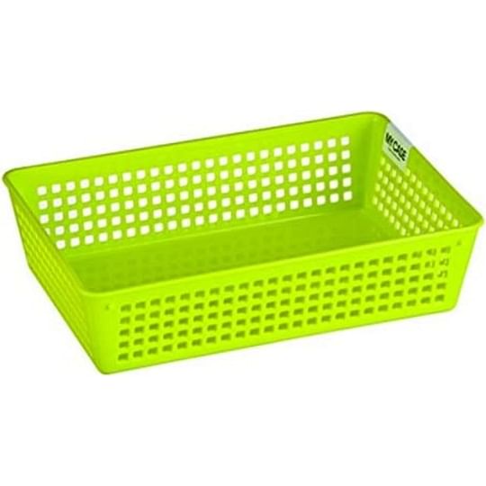 Buy Multi Purpose Plastic Storage Basket Medium Size (23x15.5x6)cm in Green  Colour Online at Best Price-HomeTown