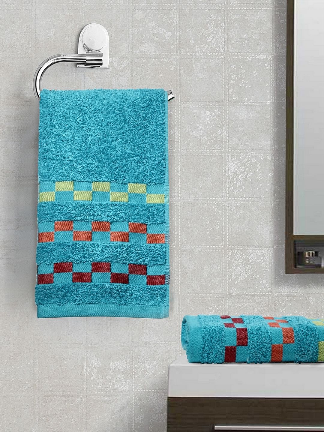 Sonoma Cotton Set Of 2 Hand Towel 40X60 Cm 450 Gsm in Teal Colour