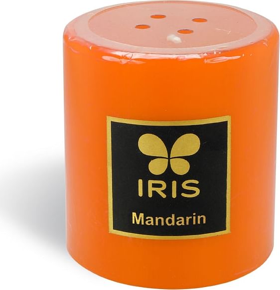 Pillar Wax Candle in Mandarin Colour