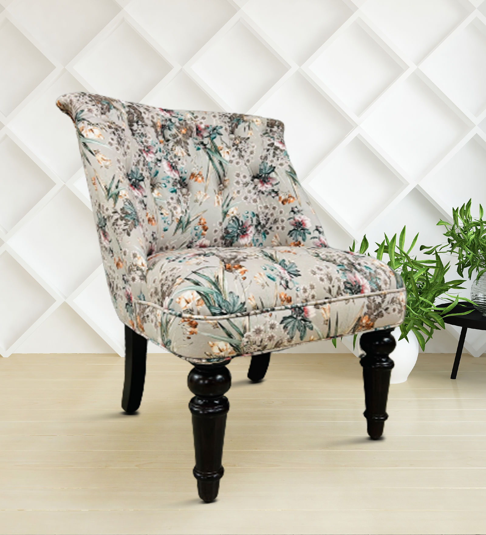 Seine Fabric Accent Chair in Grey Colour