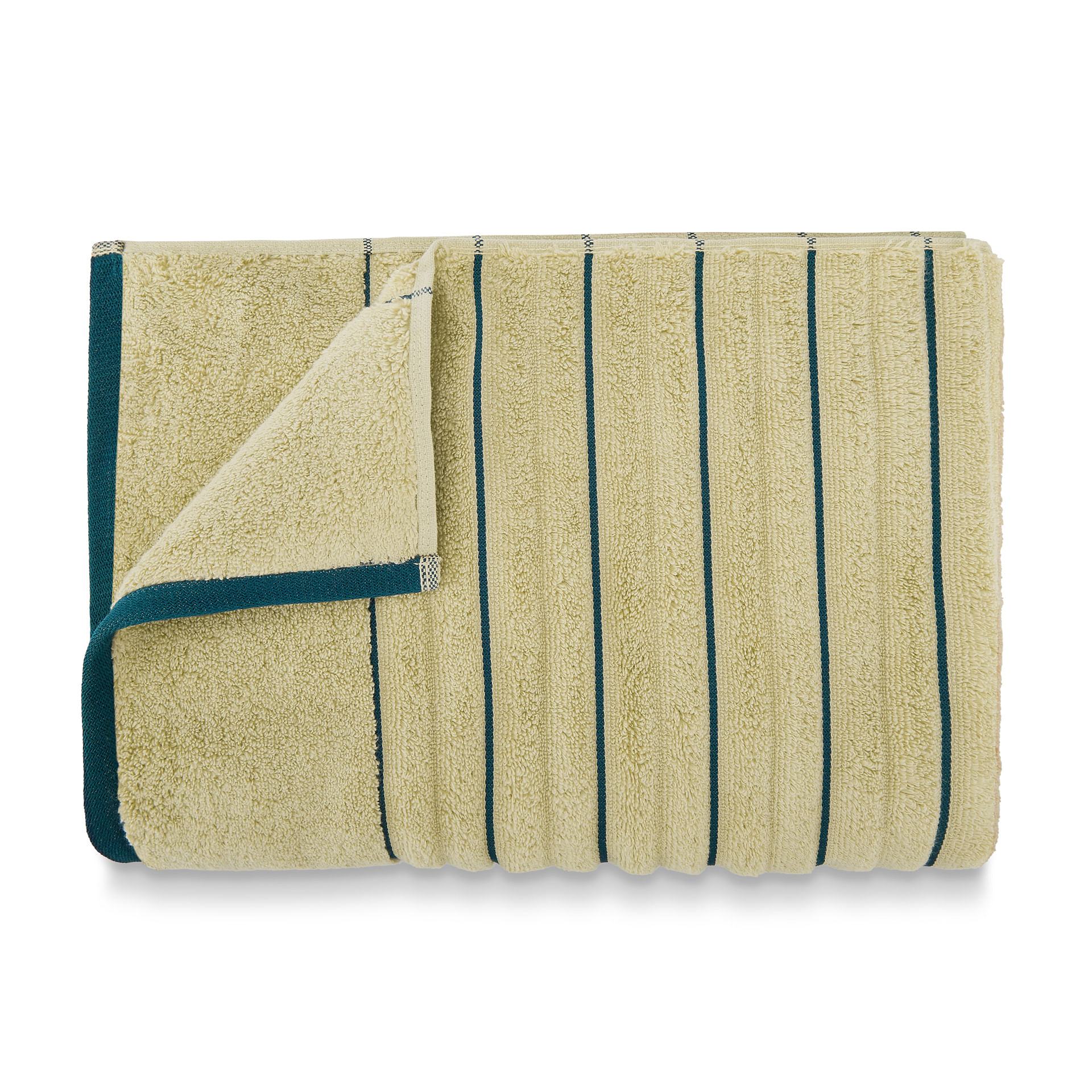Spaces Exotica Ribbed Cotton Bath Towels in Dessert-Teal Colour